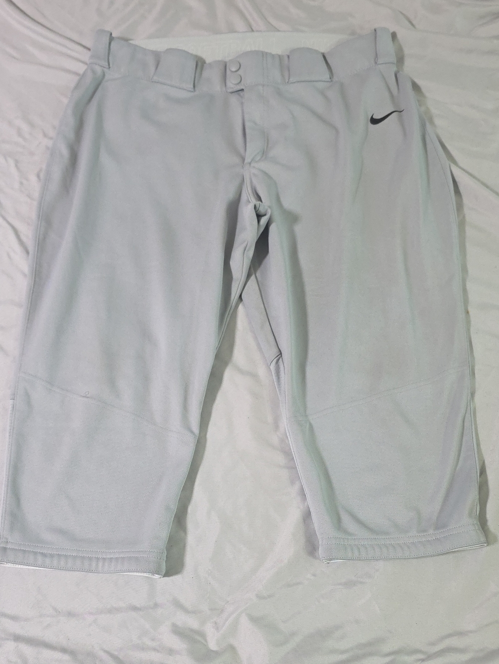 Nike Light Gray Softball Pants with Black Swoosh